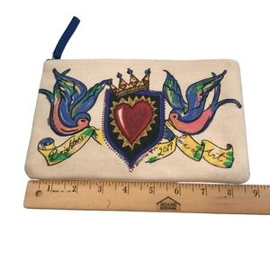 Brighton 2019 Love‎ Art Heart Crown Birds Cosmetic Pouch Clutch Bag